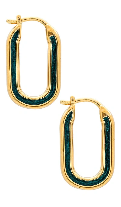Shop Missoma Enamel Small Hoop Earrings In Metallic Gold