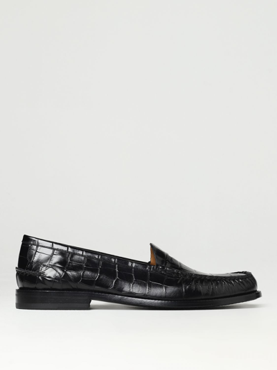 Shop Bally Moccasins In Croco Print Leather In Black