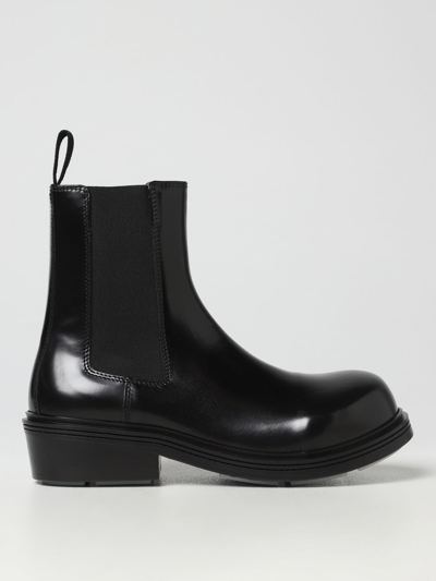 Bottega Veneta Ankle-length Leather Chelsea Boots With Platform Sole In Black