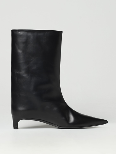 Shop Jil Sander Flat Ankle Boots  Woman Color Black