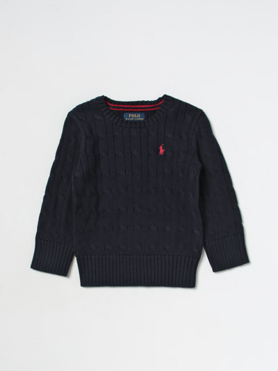 Polo Ralph Lauren Boys Blue Cotton Logo Sweatshirt In Navy