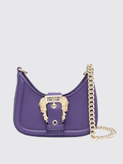 Shop Versace Jeans Couture Bag In Grained Synthetic Leather In Violet