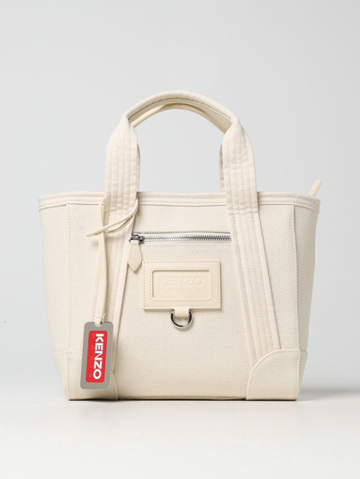 Shop Kenzo Bag In Cotton Canvas In White
