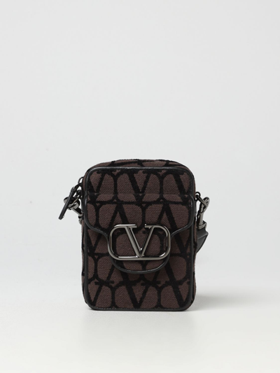 Shop Valentino Vlogo Signature Bag In Toile Iconographe In Brown