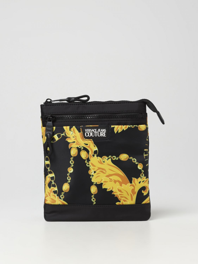 Shop Versace Jeans Couture Bag In Nylon With Baroque Print In Black