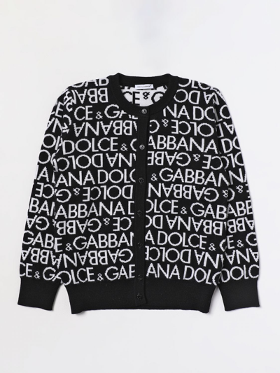 Shop Dolce & Gabbana Wool Cardigan With Logo In Multicolor