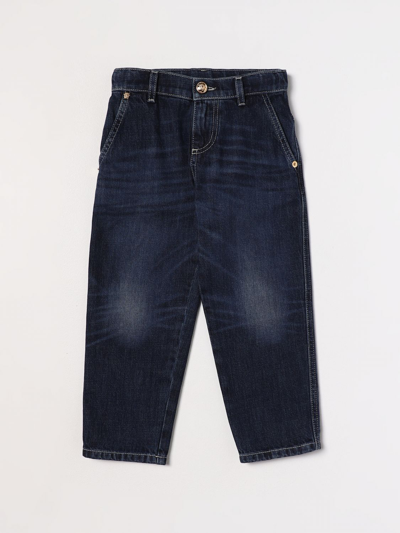 Young Versace Pants Versace Kids Color Blue In Blue