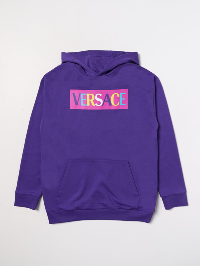 Shop Young Versace Versace Young Sweatshirt In Cotton In Multicolor