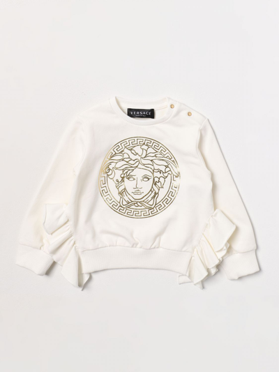 Shop Young Versace Versace Young Sweatshirt In Cotton In White