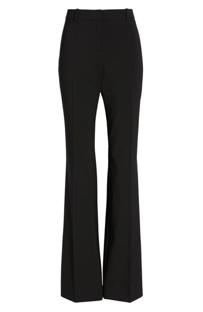 Shop Hugo Boss Tulea3 Tropical Stretch Wool Trousers In Black