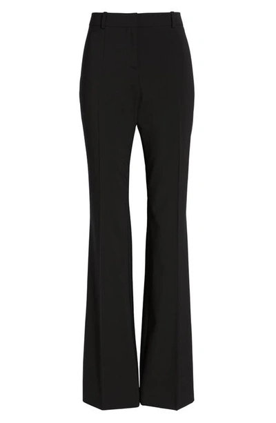 Hugo Boss Tulea Side Zip Tropical Stretch Wool Trousers In Black