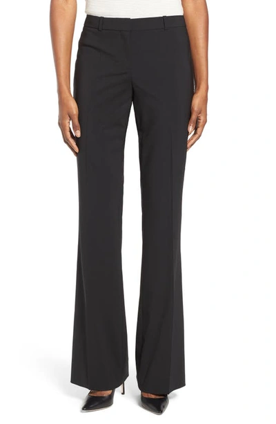 Hugo Boss Tulea Side Zip Tropical Stretch Wool Trousers In Black