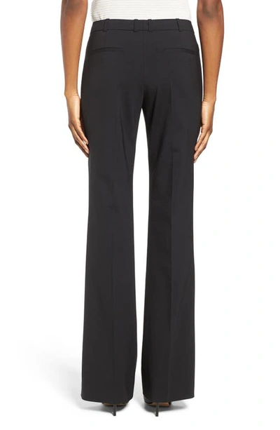 Hugo Boss Tulea Side Zip Tropical Stretch Wool Trousers In Black