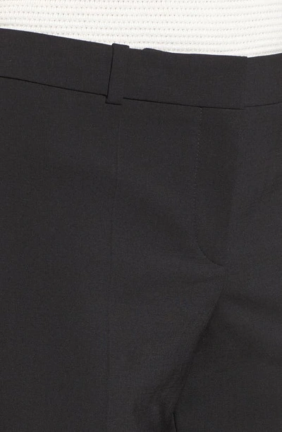 Shop Hugo Boss Tulea3 Tropical Stretch Wool Trousers In Black
