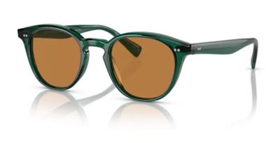 Pre-owned Oliver Peoples 0ov5454su Desmon Sun 176353 Translucent Teal/cognac Sunglasses In Orange