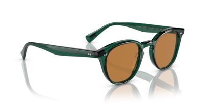 Pre-owned Oliver Peoples 0ov5454su Desmon Sun 176353 Translucent Teal/cognac Sunglasses In Orange