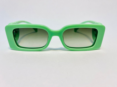 Pre-owned Gucci Couture 1325 Green Gg Logo 004 Narrow Fashion Rectangle Sunglasses Gg1325s