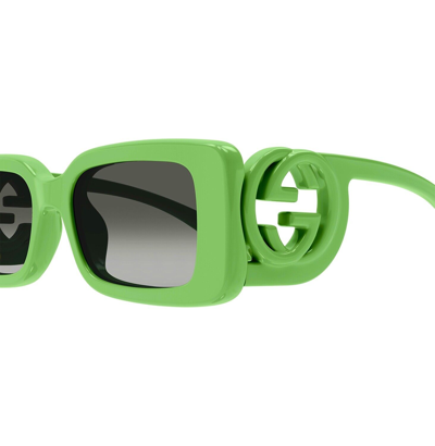 Pre-owned Gucci Couture 1325 Green Gg Logo 004 Narrow Fashion Rectangle Sunglasses Gg1325s