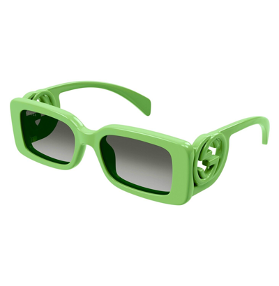 Pre-owned Gucci Couture 1325 Green Gg Logo 004 Narrow Fashion Rectangle Sunglasses Gg1325s