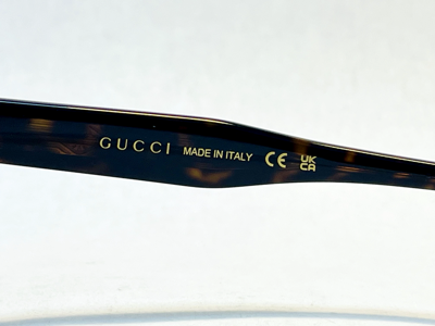 Pre-owned Gucci Brown Marble Wood Yellow 1248 Unisex Chunky Gg1248s Style Sunglasses 001