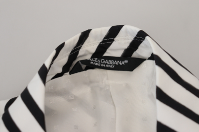 Pre-owned Dolce & Gabbana Blazer White Black Striped Slim Fit Jacket It44 / Us34/ Xs $2000