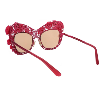 Pre-owned Dolce & Gabbana Dg 2160 Filigree Crystal Rose Metal Sunglasses Pink 12744