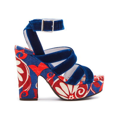 Shop La Doublej Medal Wedge In Moonflower Navy