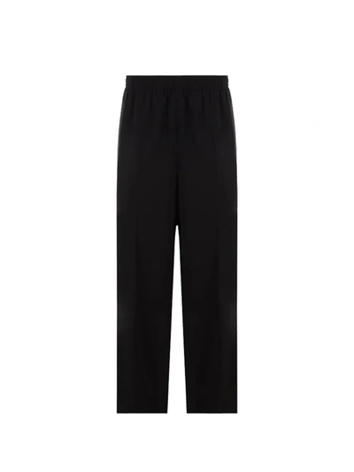 Shop Balenciaga Soft Wool Trousers In Black