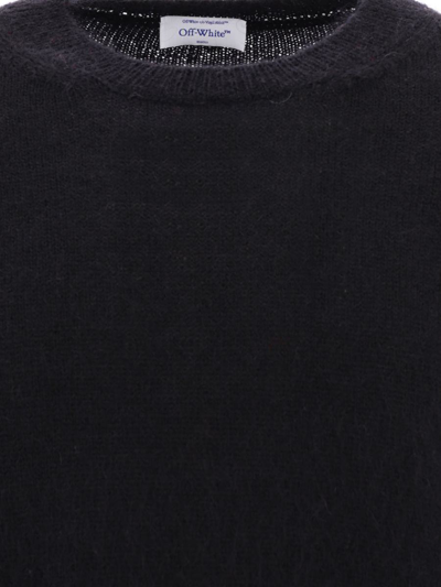 Shop Off-white "mohair Arrow Knit" Sweater In Black