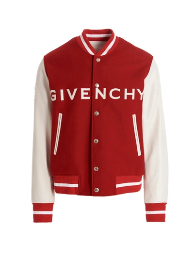 Shop Givenchy Logo Bomber Jacket. In Multicolor