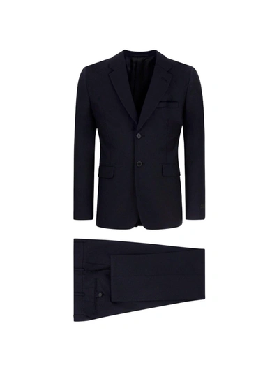 Shop Prada Single-breasted Tailored Two-piece Suit In Blu
