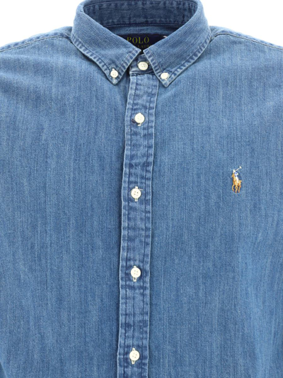 Shop Polo Ralph Lauren "pony" Denim Shirt In Blue