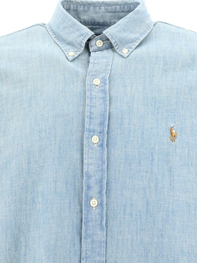 Shop Polo Ralph Lauren "pony" Light Denim Shirt In Blue