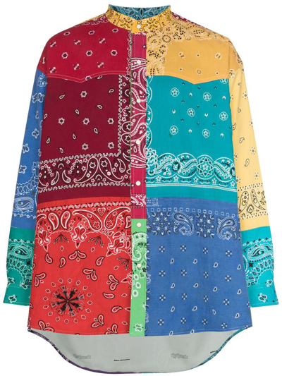 Shop Children Of The Discordance Bandana Print Long Sleeve Shirt In Multicolour