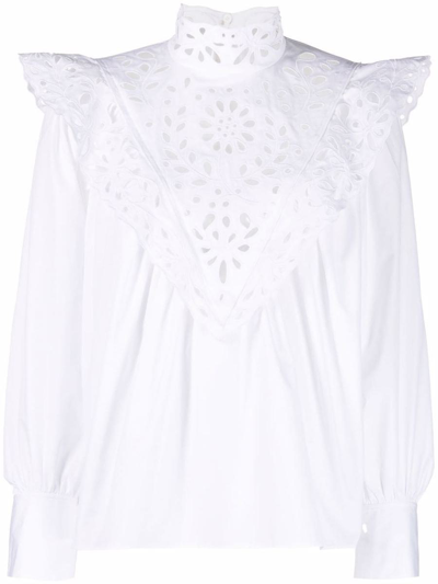 Shop Chloé Ruffled Shirt In White