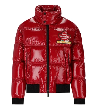 Shop Dsquared2 Glossy Puff Red Puffer