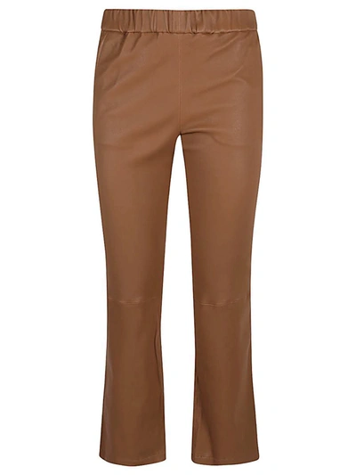 Shop Enes Leather Trousers In Camel