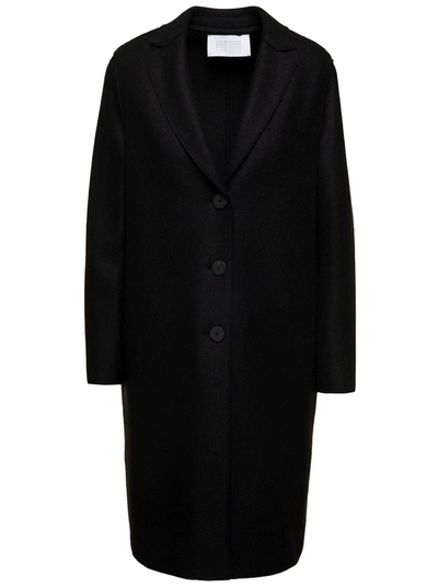 Shop Harris Wharf London Overcoat In Black