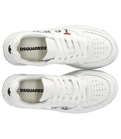 Shop Dsquared2 Icon Pixel Heart White Sneaker