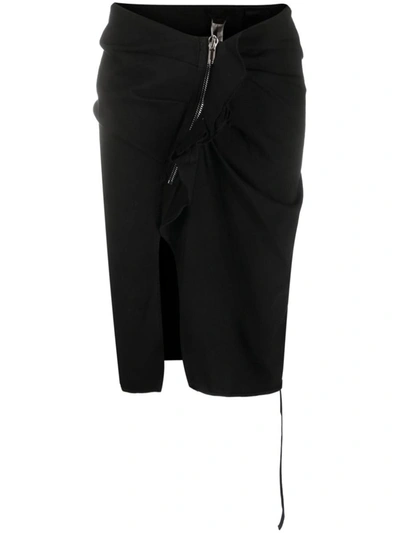 Shop Rick Owens Drkshdw Pencil Skirt With Zip Detail In Black