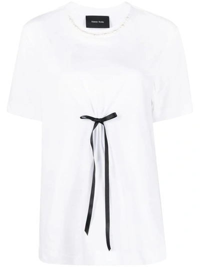 Shop Simone Rocha Tshirt In White Black Pearl