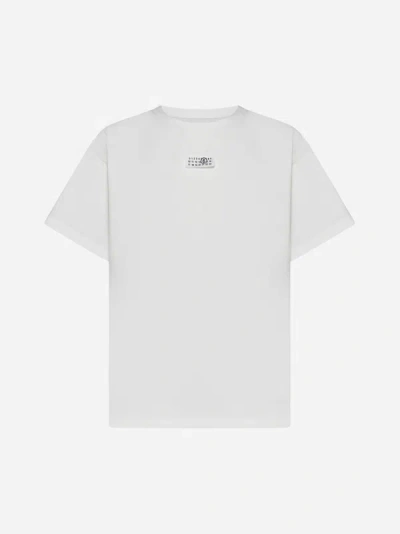 Shop Mm6 Maison Margiela Logo Cotton Oversized T-shirt In White
