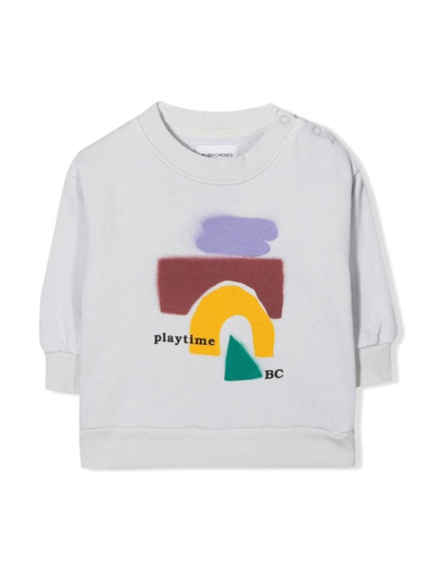 Shop Bobo Choses Playtime Graphic Printed Sweatshirt In Grey