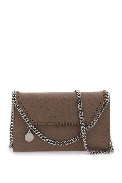 Shop Stella Mccartney Falabella Mini Shoulder Bag In Brown