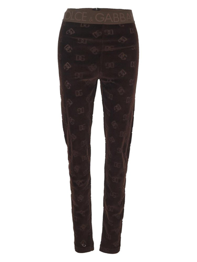 Shop Dolce & Gabbana Allover Logo Jacquard Pants In Multi