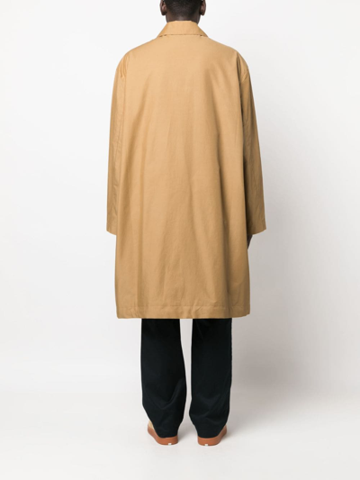 Shop Studio Nicholson Knee-length Drawstring-hem Coat In Brown