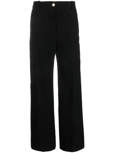 Shop Patou Iconic Long Wide-leg Trousers In Black