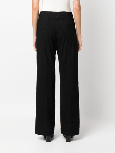Patou Cotton High Waist Wide Leg Trousers In Black