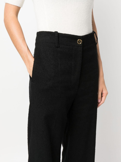 Shop Patou Iconic Long Wide-leg Trousers In Black