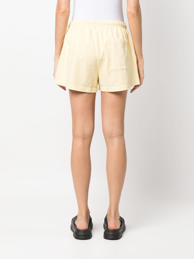 Sporty And Rich Logo-print Cotton Mini Shorts In Neutrals